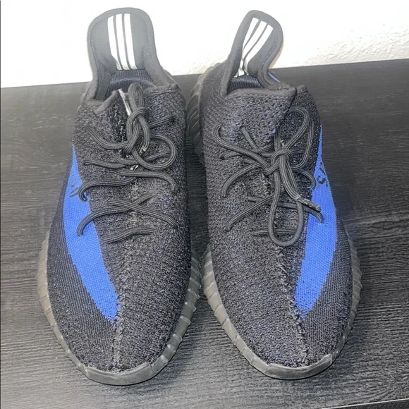 Yeezy 350 Black and Blue  Sneakers with Textured Knit Size 14 in Excellent. - Picture 2 of 8
